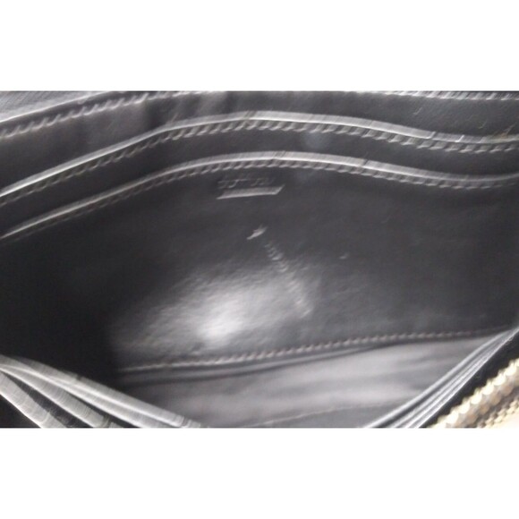 Coach Corner Zip Wallet Signature C Jacquard Clutch Purse Leather Trim - Picture 4 of 6